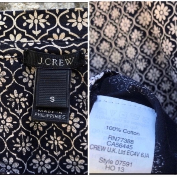 J Crew : printed blue cotton top - Picture 8 of 9